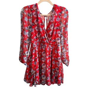 Floral Chiffon V-Neck Dress